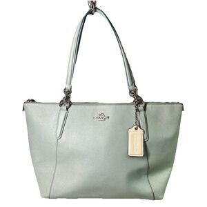 Coach Ava Blue Glitter Women's Tote Bag Leather Shoulder Purse 10.5x16.5x4"